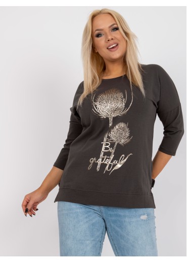 Khaki zelené tričko s potlačou