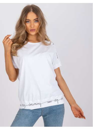 Biele tričko s nápisom