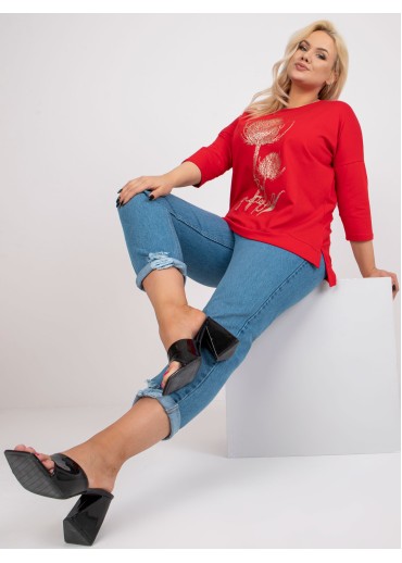 Červené tričko s potlačou