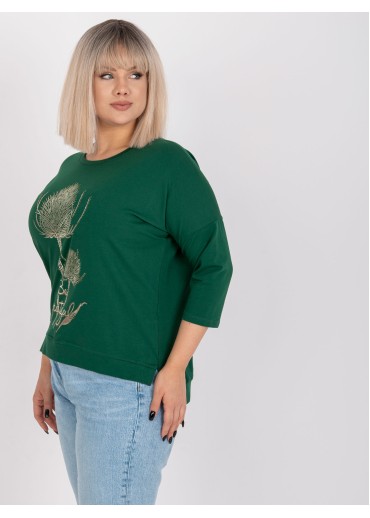 Tmavozelené tričko s potlačou