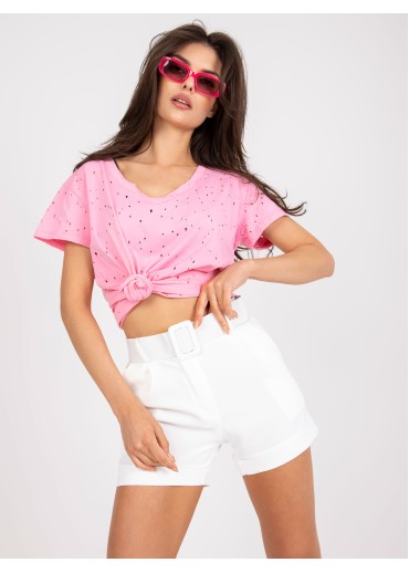Ružové tričko s dierkami