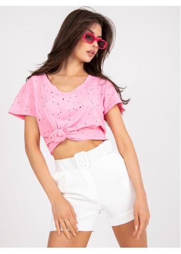Ružové tričko s dierkami