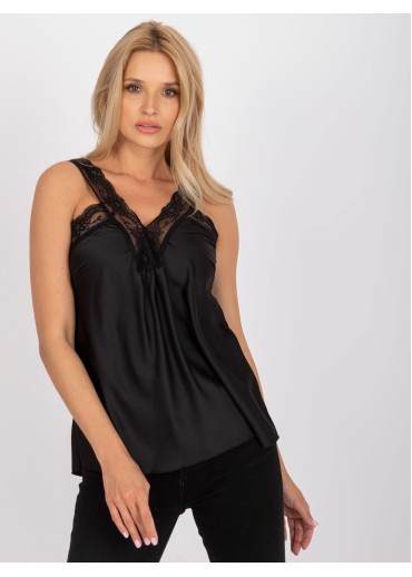 Čierny top s čipkou