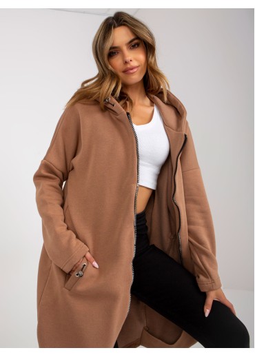 Khaki zelená predĺžená mikina