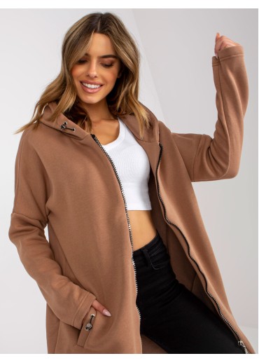 Khaki zelená predĺžená mikina