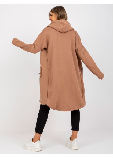 Khaki zelená predĺžená mikina