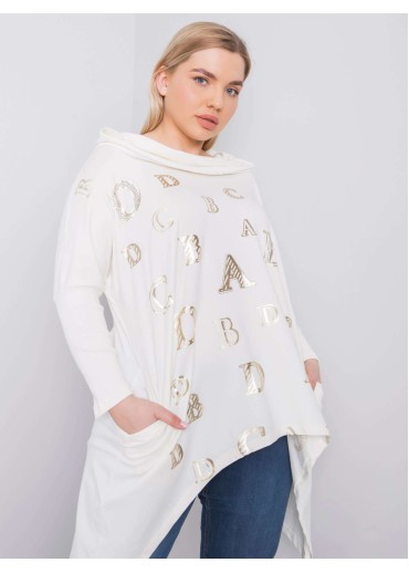 Smotanovo biela tunika s kapucňou