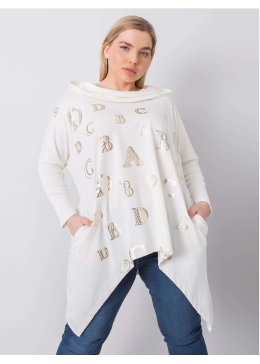 Smotanovo biela tunika s kapucňou