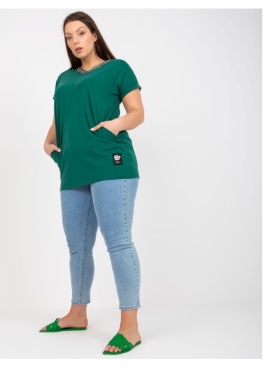 Tmavozelené predĺžené tričko