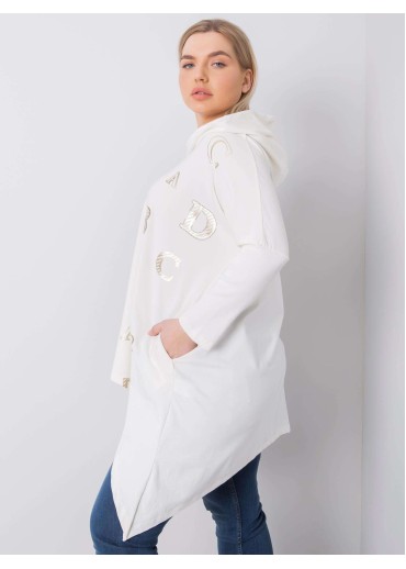 Smotanovo biela tunika s kapucňou