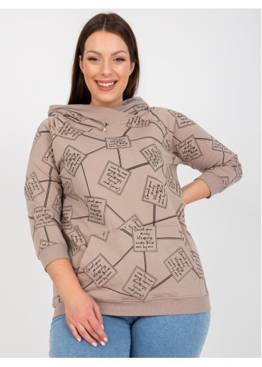 Béžovo hnedá mikina s kapucňou