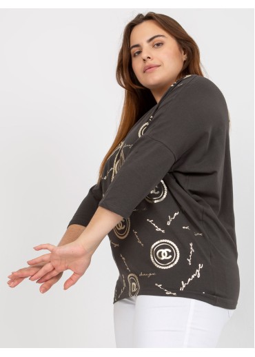 Khaki zelené tričko s potlačou