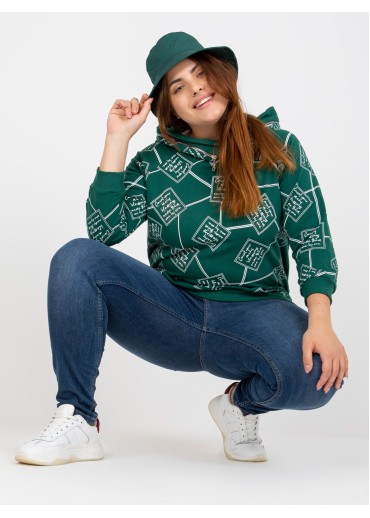 Tmavozelená mikina s kapucňou
