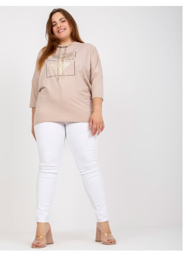 Béžovo hnedé tričko s potlačou