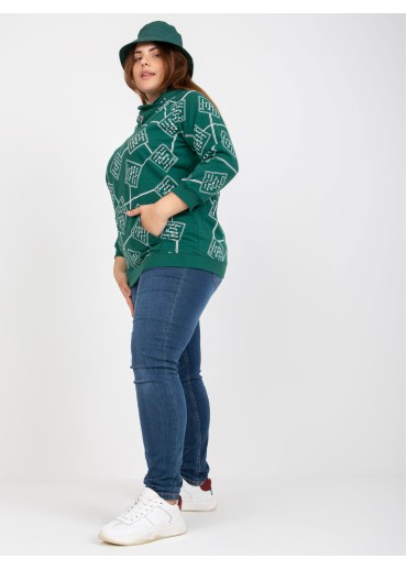 Tmavozelená mikina s kapucňou