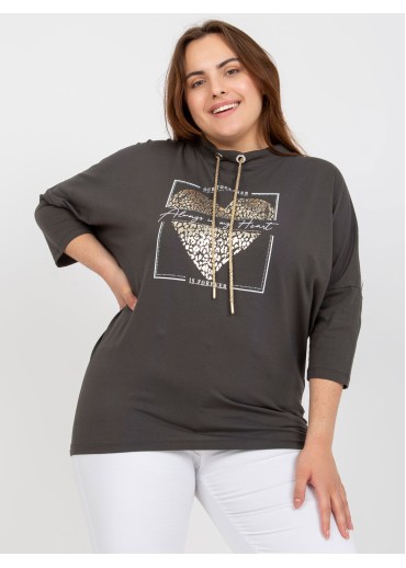 Khaki zelené tričko s potlačou