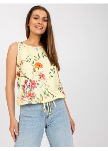 Vanilkovo žltý kvetovaný top