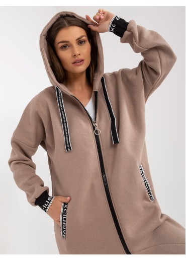 Béžovo hnedá asymetrická mikina