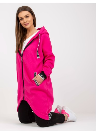 Fuchsiovo ružová asymetrická mikina