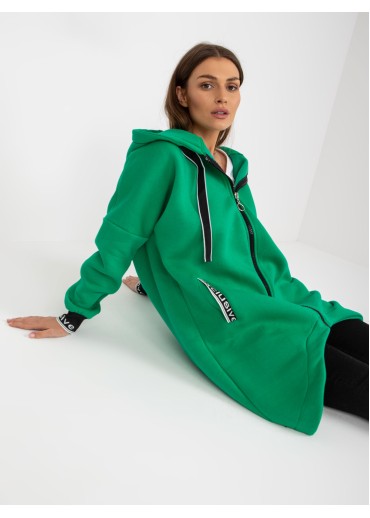 Zelená asymetrická mikina