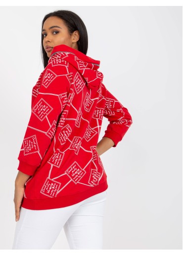 Červená mikina s kapucňou