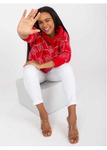 Červená mikina s kapucňou