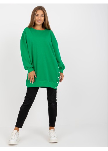 Zelená mikinová tunika