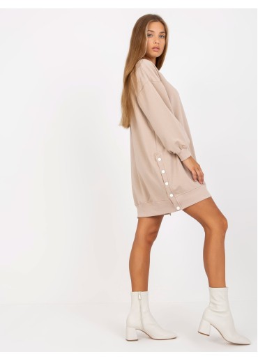 Béžovo hnedá mikinová tunika