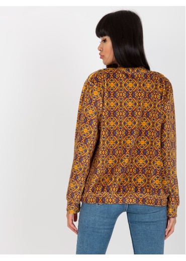 Karamelovo hnedá vzorovaná mikina