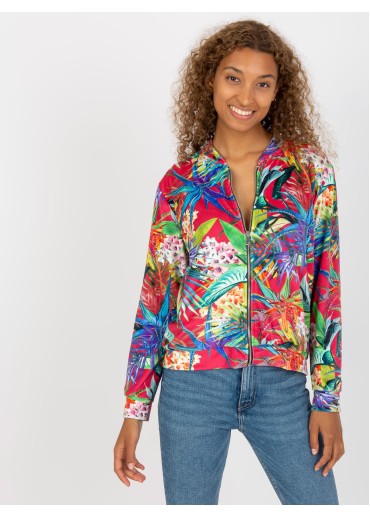 Červená vzorovaná mikina