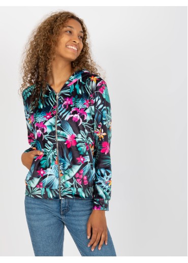 Modrá kvetovaná mikina