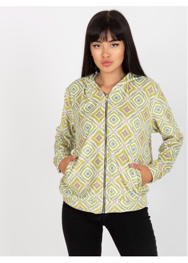 Zelená vzorovaná mikina