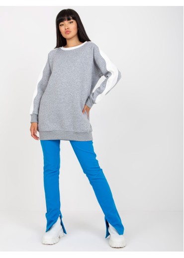 Sivá mikinová tunika