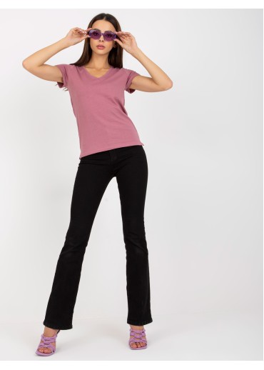 Tmavopúdrovo ružové basic tričko