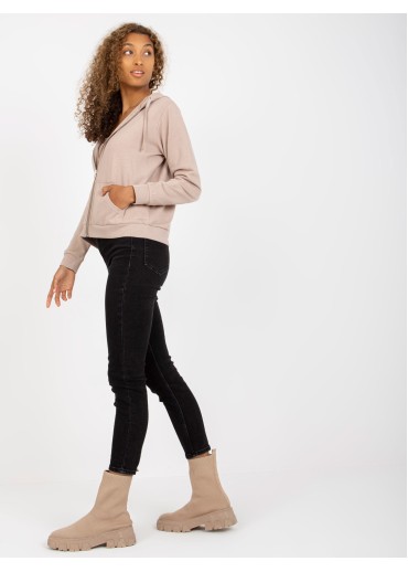 Béžovo hnedá basic mikina