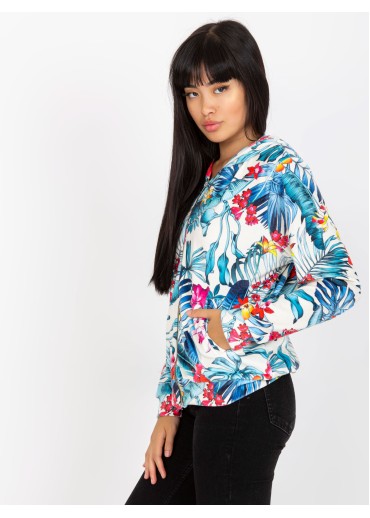 Svetlomodrá kvetovaná mikina