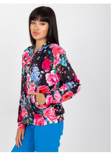 Čierna kvetovaná mikina