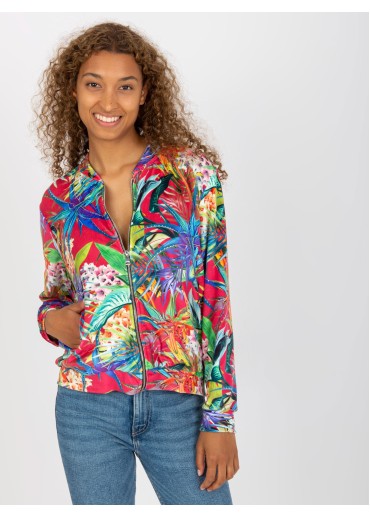 Červená vzorovaná mikina