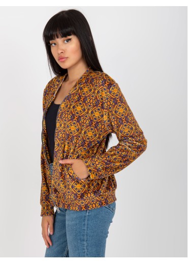 Karamelovo hnedá vzorovaná mikina