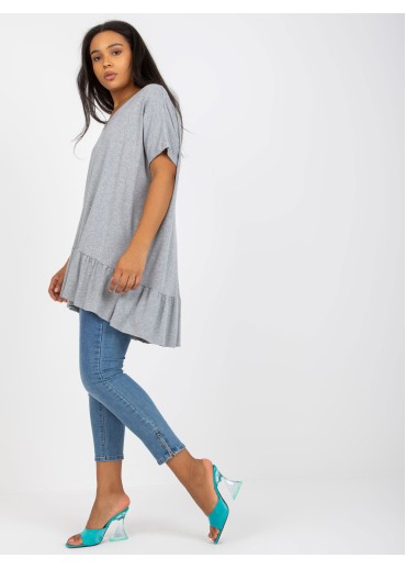 Sivá tričková tunika