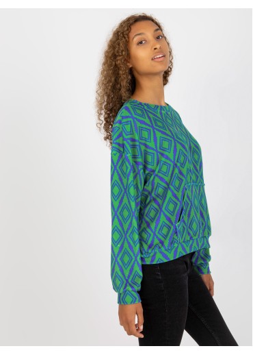 Zelená vzorovaná mikina