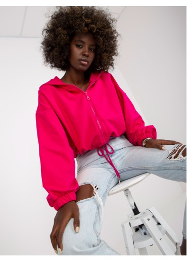 Fuchsiovo ružová krátka mikina