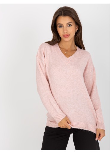 Púdrovo ružový pulóver