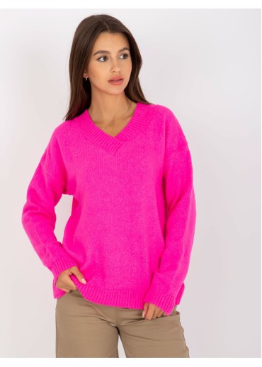Neónovo ružový pulóver