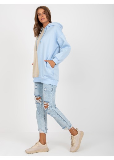 Svetlomodrá dvojfarebná mikina