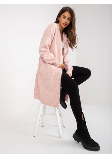 Púdrovo ružový kardigán