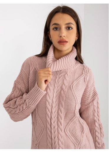 Púdrovo ružový dlhý rolák