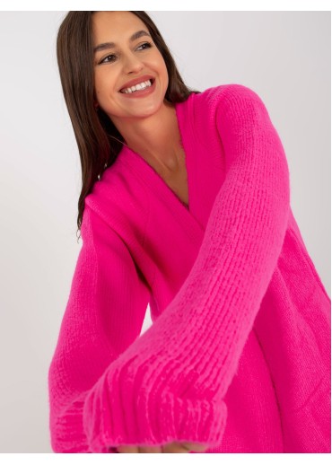 Neónovo ružový kardigán
