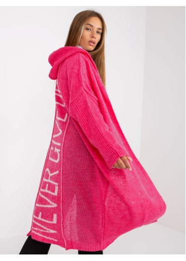 Neónovo ružový kardigán