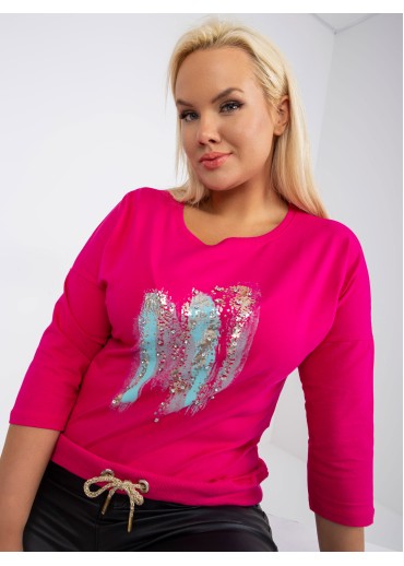 Fuchsiovo ružové tričko s potlačou